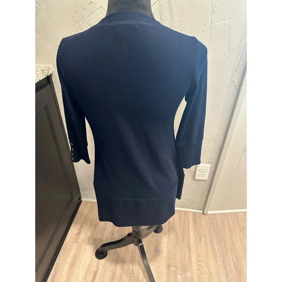 Hawthorne Snap Cardigan Navy 3/4 sleeve XS - Picture 2 of 4